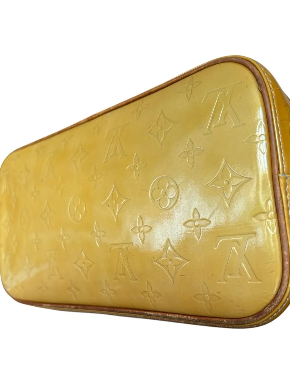 Louis Vuitton Vintage Yellow Vernis Houston Patent Leather Tote